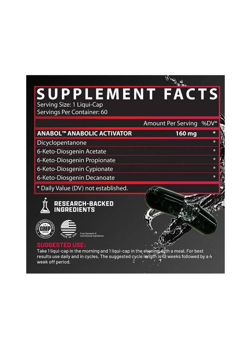 Анаболічний комплекс Anabol Hardcore 60 капсул Nutrex (362411797)