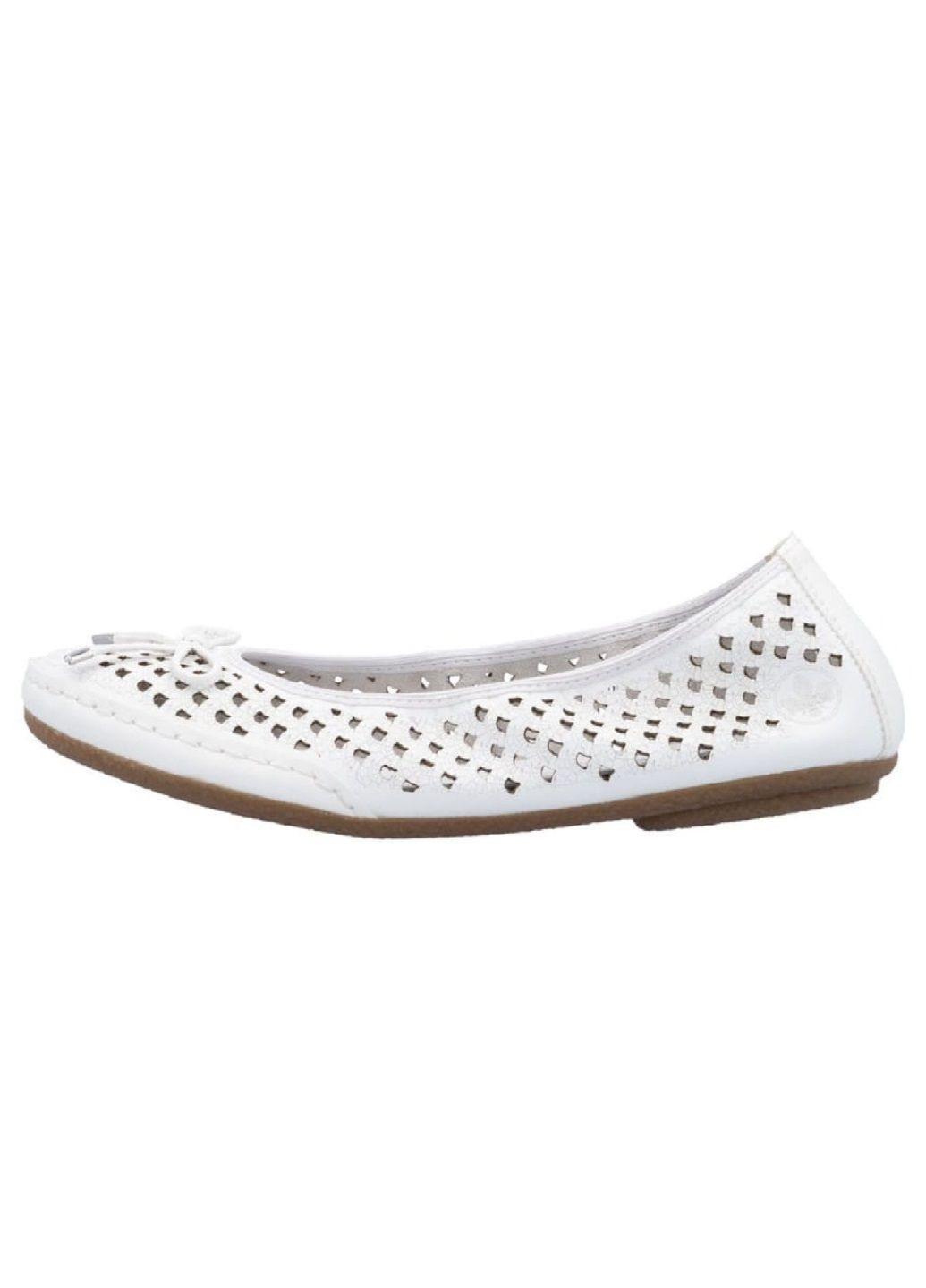 Женские балетки Rieker | белые натуральная кожа (322443462)