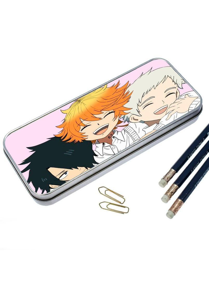 Органайзер для канцелярського приладдя металевий, кейс для дрібниць Обіцяний Неверленд #008 7*18 см Silver No Brand (309152700)