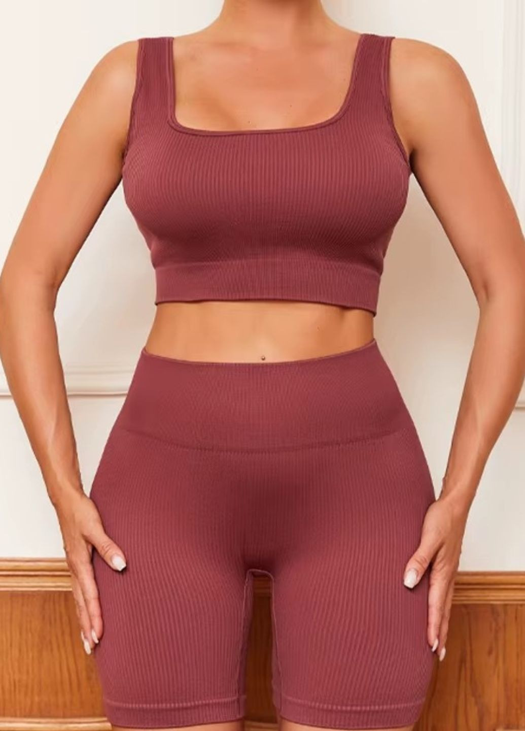 Темно-рожевий топ жіночий спортивний бюстгальтер топ у рубчик wonderful sport a001 (1945-40-01) Finetoo без кісточок