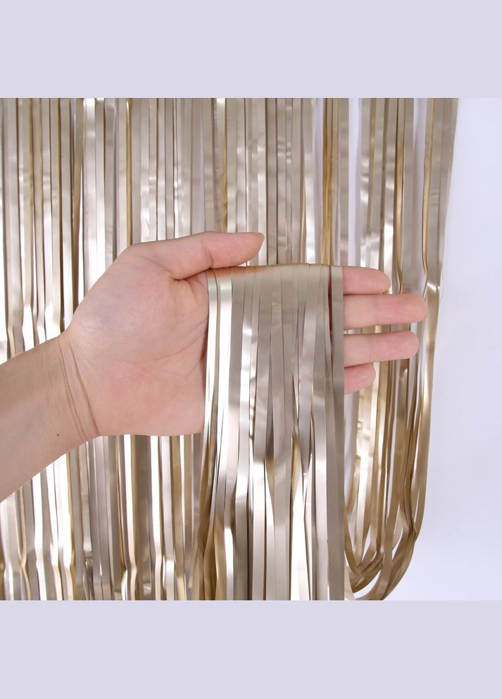 Шторка из дождика для фото зоны матовый 2 м на 1 м шампань Jannet Дощик (316461080)