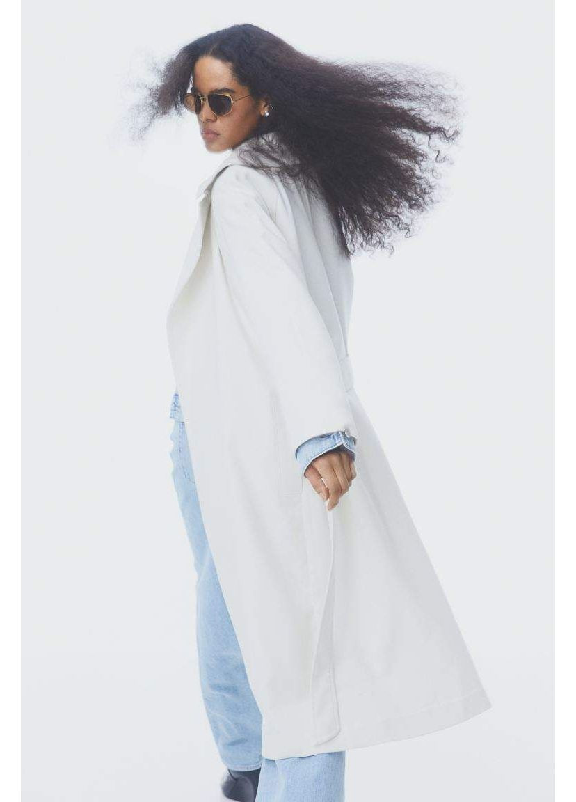 Білий демісезонне Пальто двобортне H&M