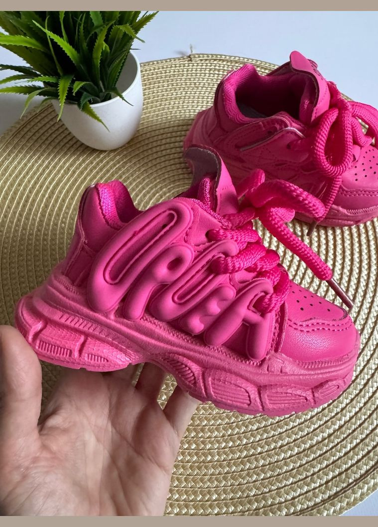 Цветные всесезонные яркие кроссовки для девочки цвет малиновый 10764 No Brand