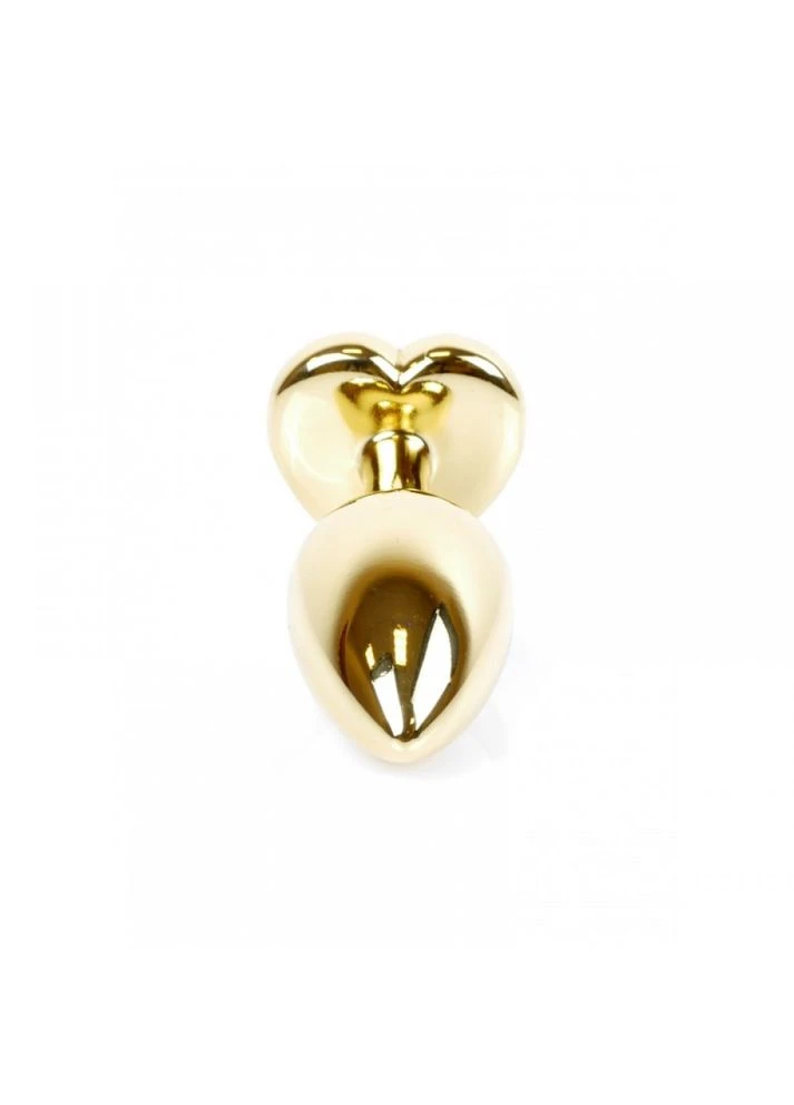 Анальная пробка с камнем Plug-Jewellery Gold Heart PLUG- Red размер S No Brand (303903537)