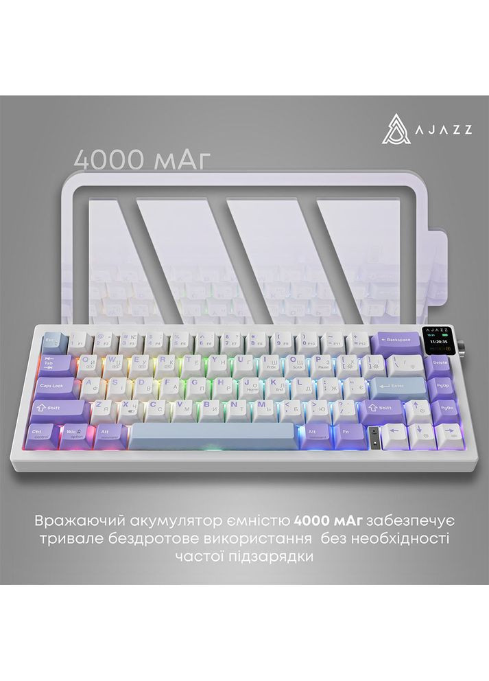 Клавіатура AK650 Flying Fish Switch Purple (AK650-FF-PWB) Ajazz (323132873)