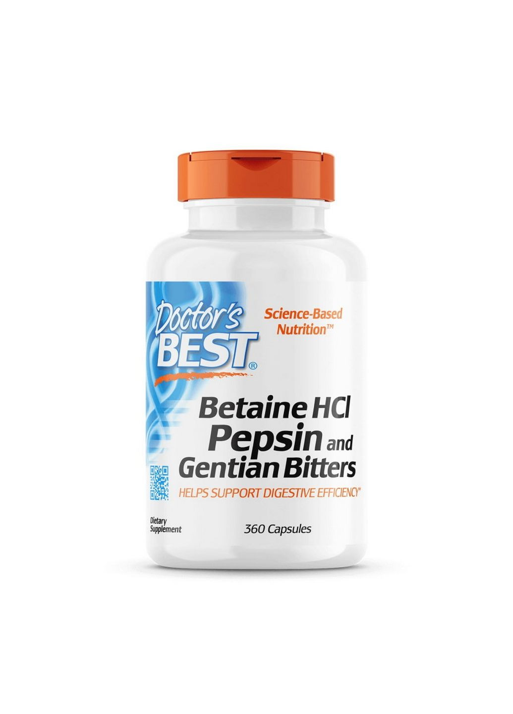 Натуральная добавка Betaine HCL Pepsin and Gentian Bitters, 360 капсул Doctor's Best (293476969)