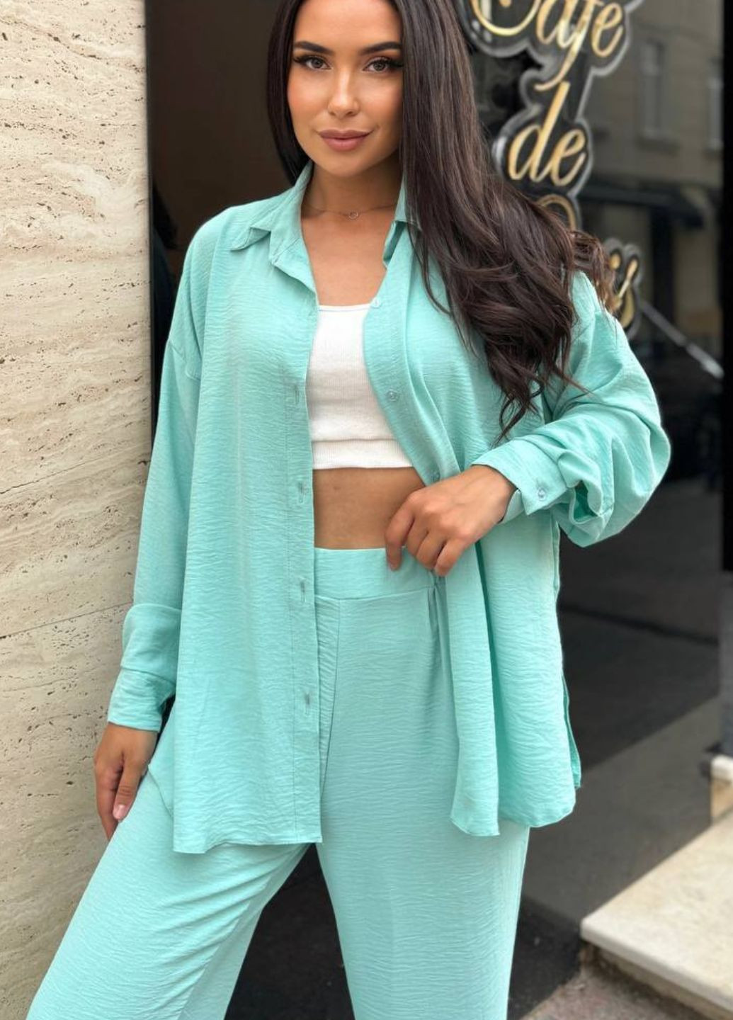 Костюм-двойка: свободная рубашка и брюки палаццо Україна (328432583)