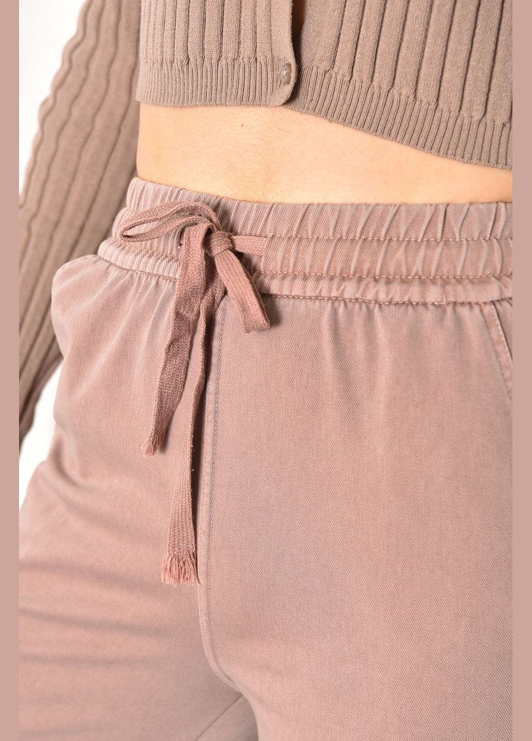 Штани жіночі напівбатальні пудрового кольору Let's Shop (285692175)
