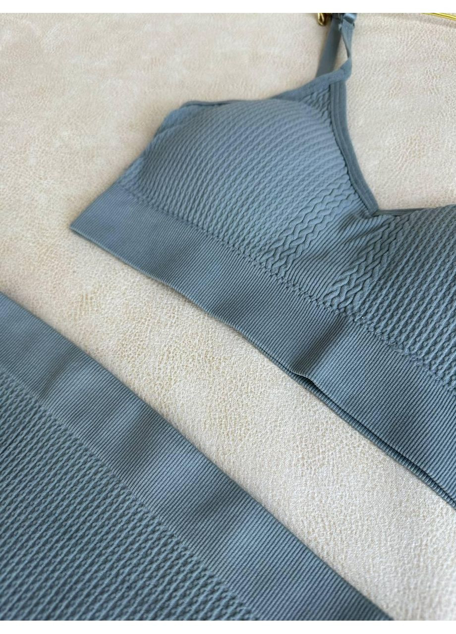 Серый демисезонный набор женское белье бесшовные бра и трусики. бесшовный эластичный комплект белья серого цвета комфортен для ежедневно. No Brand