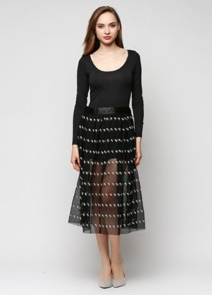 Спідниця міді з чорного гепюру 2 Льва (358068612)