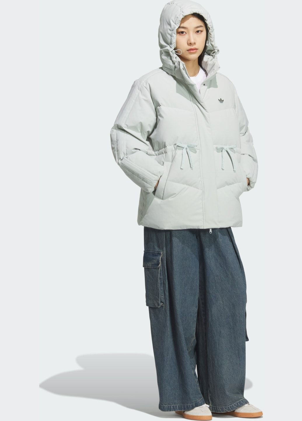 Сіра демісезонна куртка bow mid down adidas