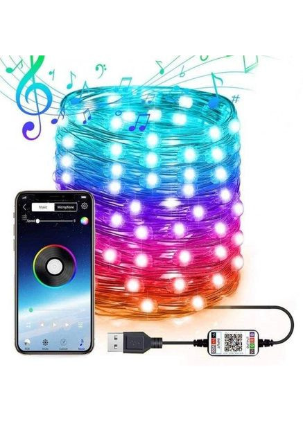 Умная светодиодная Bluetooth гирлянда Encora Xmas Lights 100LED 5 м New Trend (313236730)