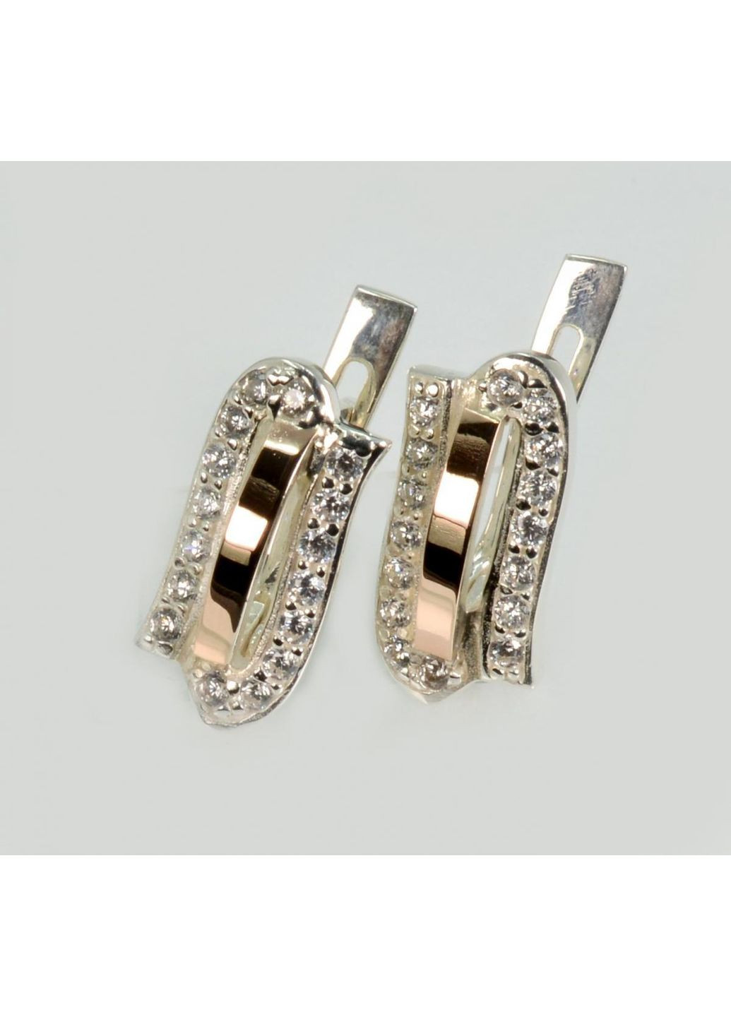 Серебряные серьги с золотыми накладками Silver Style (366814066)
