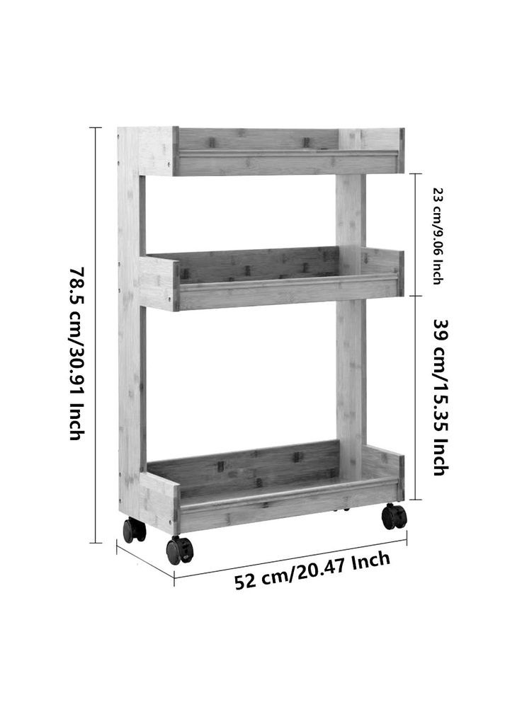 Этажерка из дерева для ванной на колёсиках Тинорис бланже (АБТ-000101) No Brand (328209492)