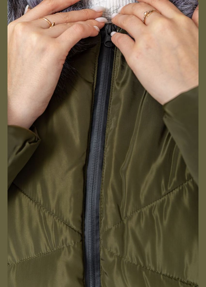 Оливкова (хакі) демісезонна куртка жіноча, колір чорний, Ager