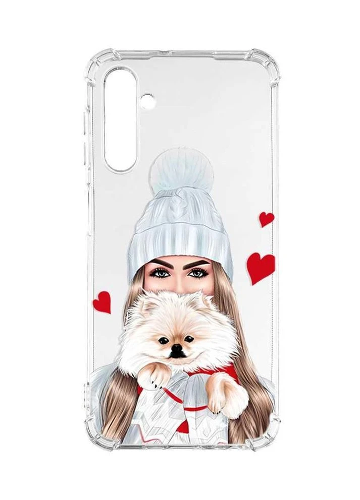 Чехол с утолщёнными углами на Samsung Galaxy A17 5G Девушка с собачкой (принт 142) Creative (362969041)