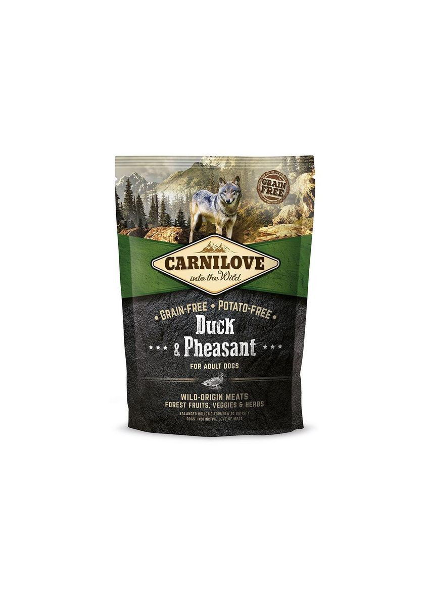Сухой корм Duck & Pheasant для взрослых собак всех пород 1,5 кг (утка и фазан) Carnilove (345743687)