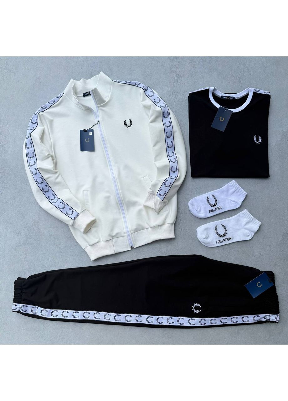 Набір Fred Perry кофта-штани-футболка чорна-2 пари шкарпеток No Brand (358494838)