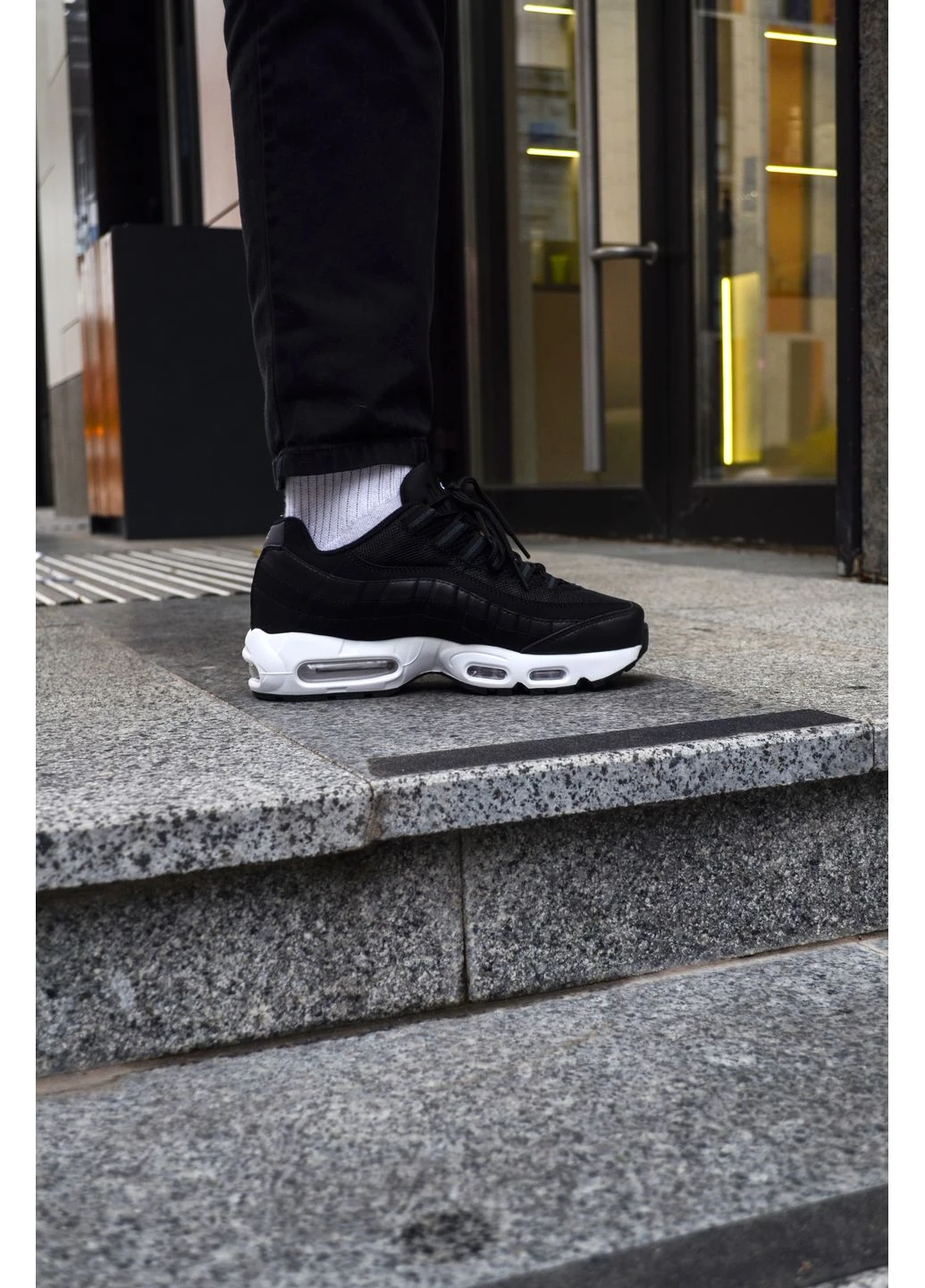 Білі літні кросівки nike air max 95 black white найк аір макс 95 No Brand