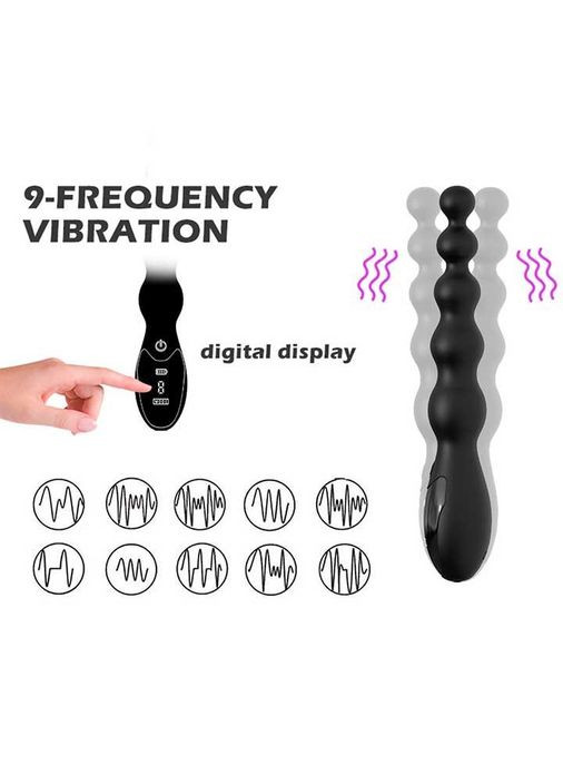 Анальный вибратор Lover черного цвета с силиконом на USB, гибкий, приятный для кожи материал премиум-класса. Satisfyer (360604176)