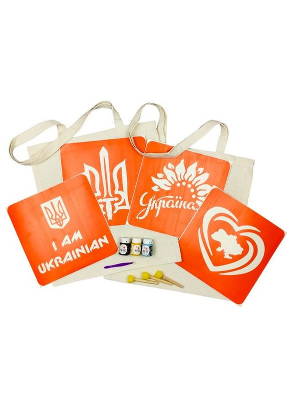 Набор для творчества «Экосумка бязь Карта Украины, Украина цветущая» bagb-n080-n058 Fresh Tattoo (305865927)