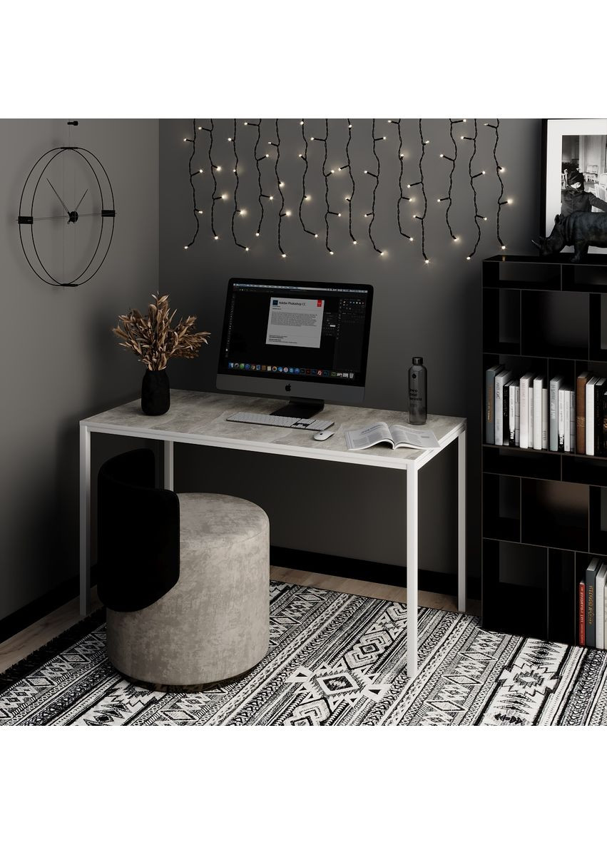 Письмовий стіл Brevity Loft standart 1400х750х670 Ательє світлий/Білий метал (TB04040000010) Art In Head (337309138)