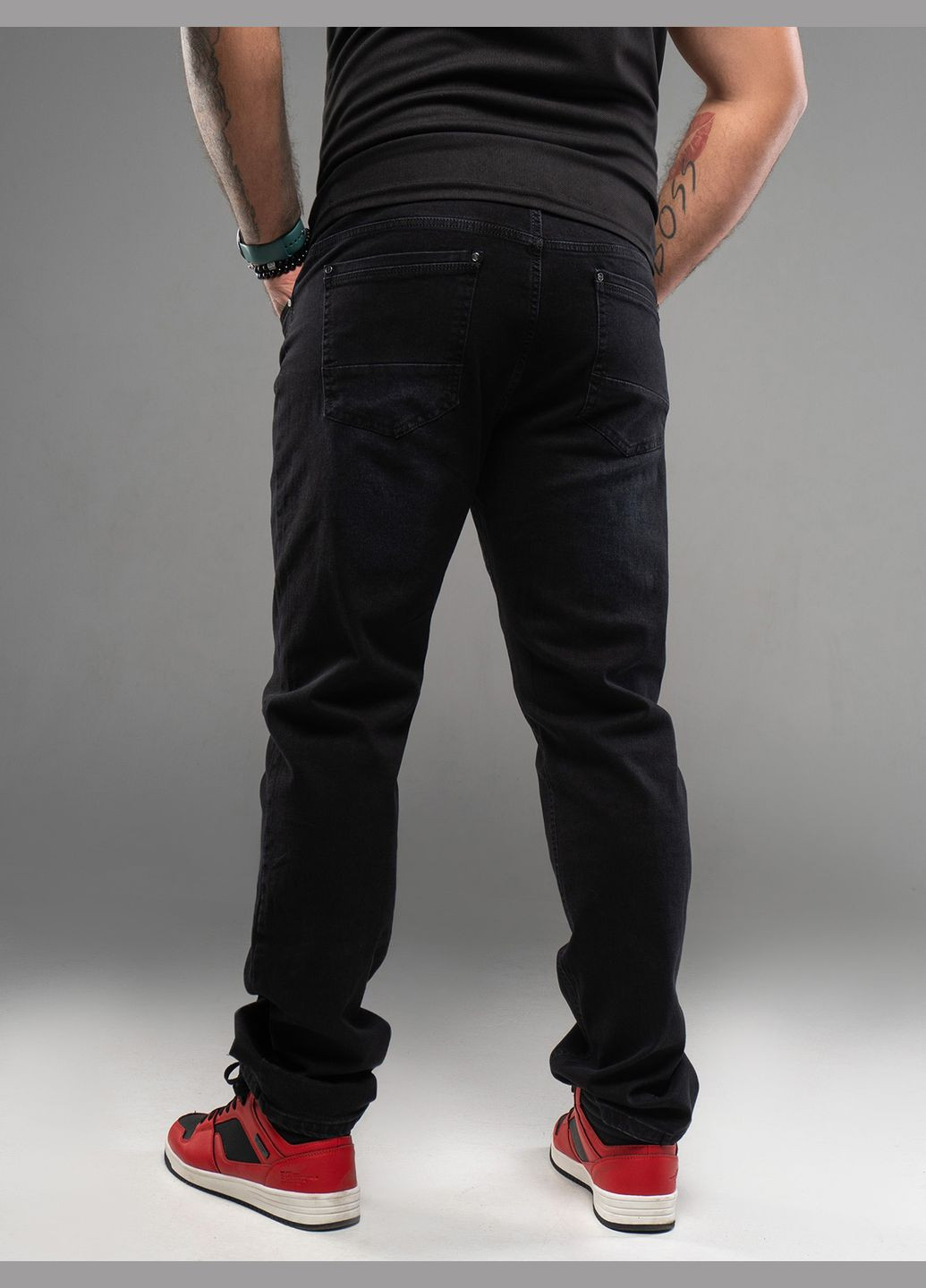 Черные демисезонные джинсы GN4-171 ISSA PLUS