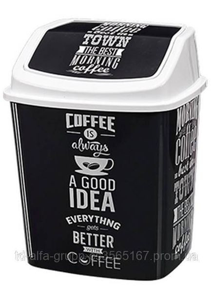 Мусорное ведро 5л поворотная крышка мрамор "ELIF" Elif Plastik (361150652)