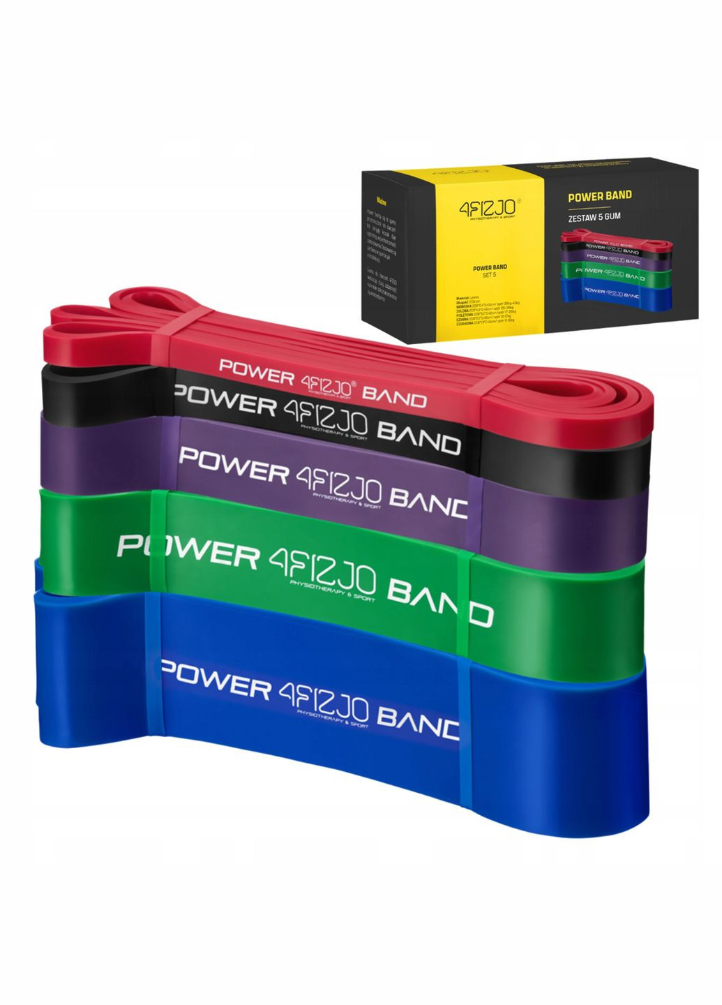 Эспандерпетля Power Band 6-46 кг (резина для фитнеса и спорта) набор 5 шт 4FIZJO 4fj0001 (275653897)