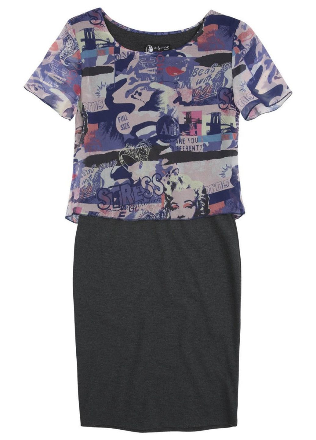 Сіра повсякденний сукня сіро-фіолетовий Andy Warhol