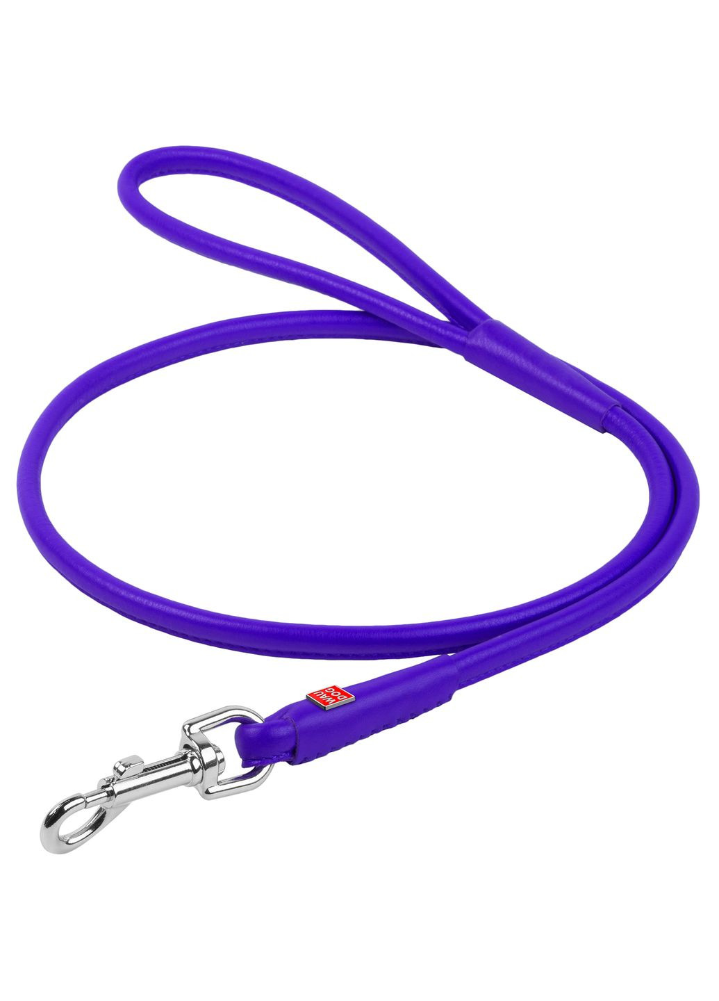 Круглий шкіряний повідець для собак WAUDOG Glamour 122 см 4 мм Фіолетовий (33889) Collar (279572650)
