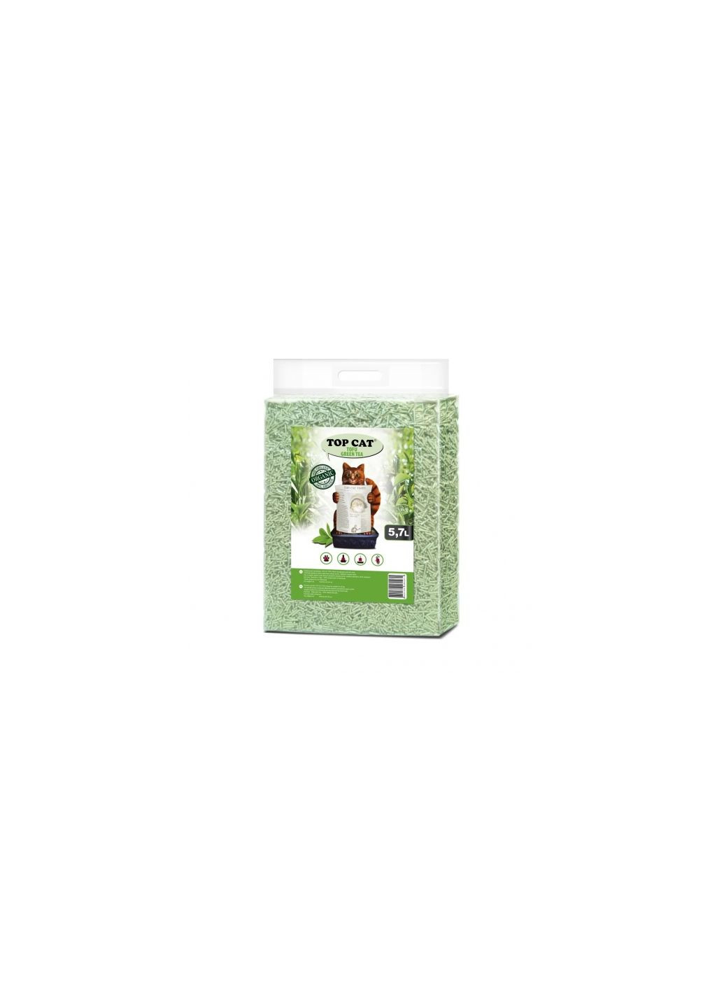 Наполнитель для кошачьего туалета Tofu Grean Tea 480231 соевый с ароматом зеленого чая 5,7 л Top Cat (266274663)