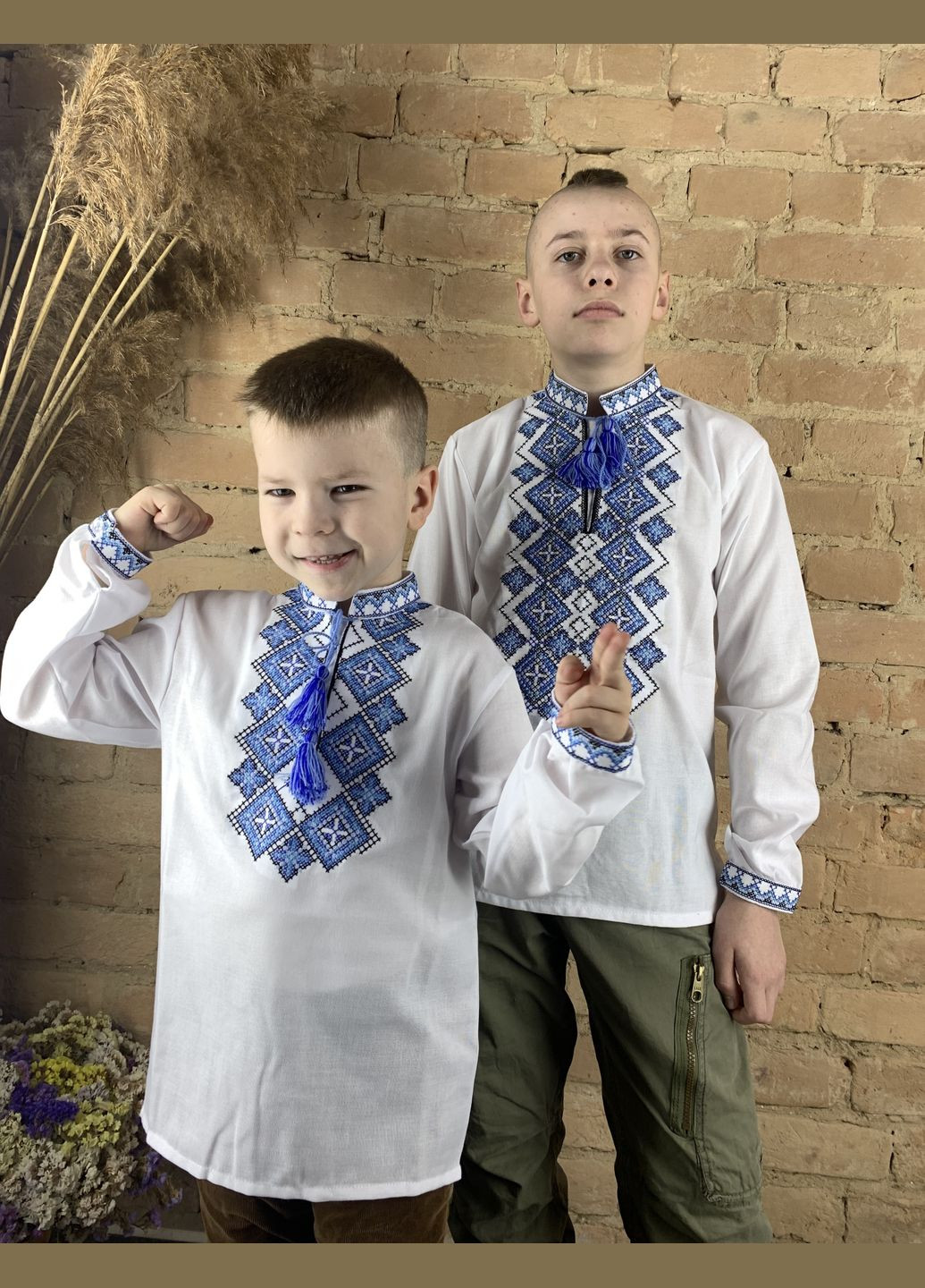 Біла дитяча вишиванка для хлопчика святкова голуба НоКо бавовна (305695289)