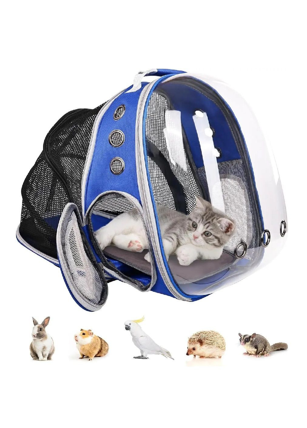Рюкзак сумка переноска капсула розсувний для транспортування тварин котів собак з вентиляцією 42х31х29 см (477232-Prob) Синій Unbranded (295898143)