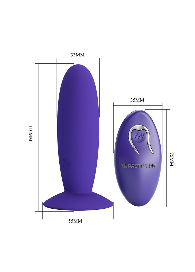 Анальна пробка з вібрацією і пультом перезаряджаєма Pretty Love "Youth" LyBaile (301417021)