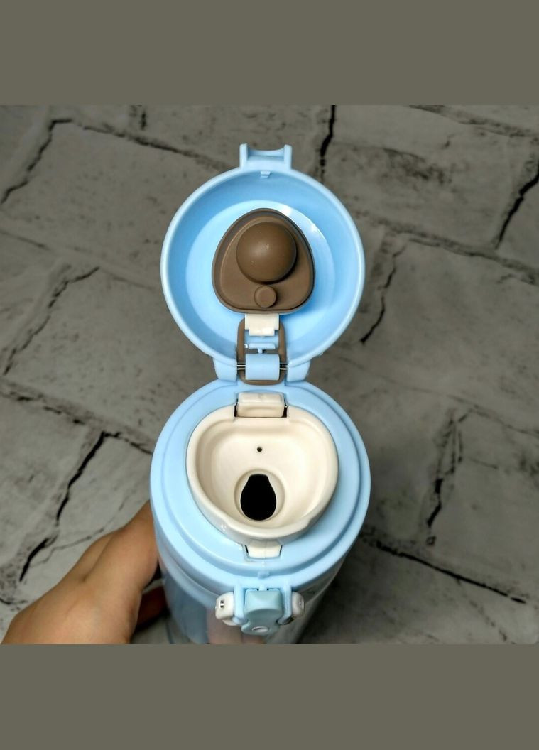 Термос детский с поилкой Мишка 500 мл 22х6,5 см Голубой No Brand (327367978)