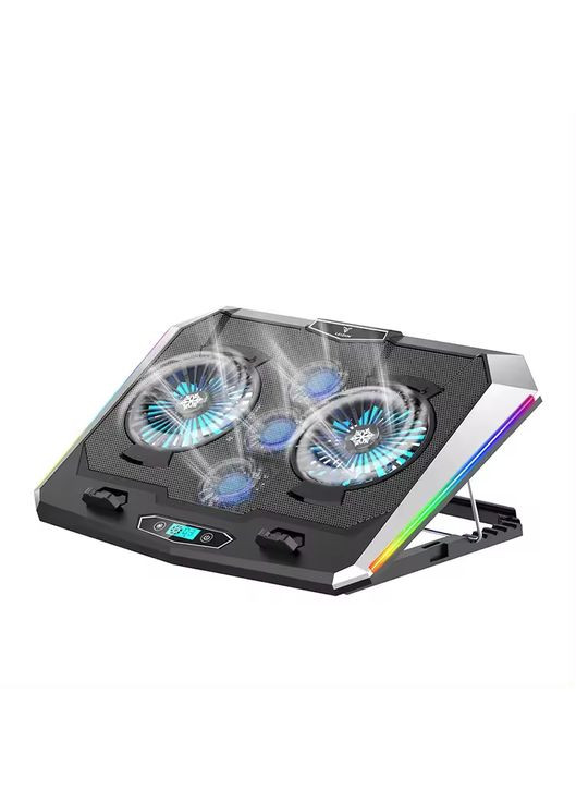 Підставка для ноутбука з охолодженням D10 з RGB-підсвічуванням Laptop Cooling Pad, Black VHG (334305232)