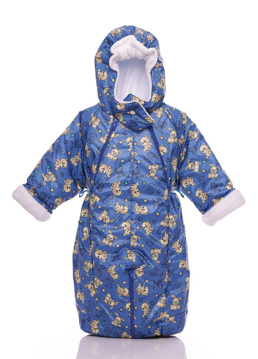 Комбінезон для хлопчика Трансформер на флісі із Зайчиком синій 86 см (37042) BABYKROHA (297200456)