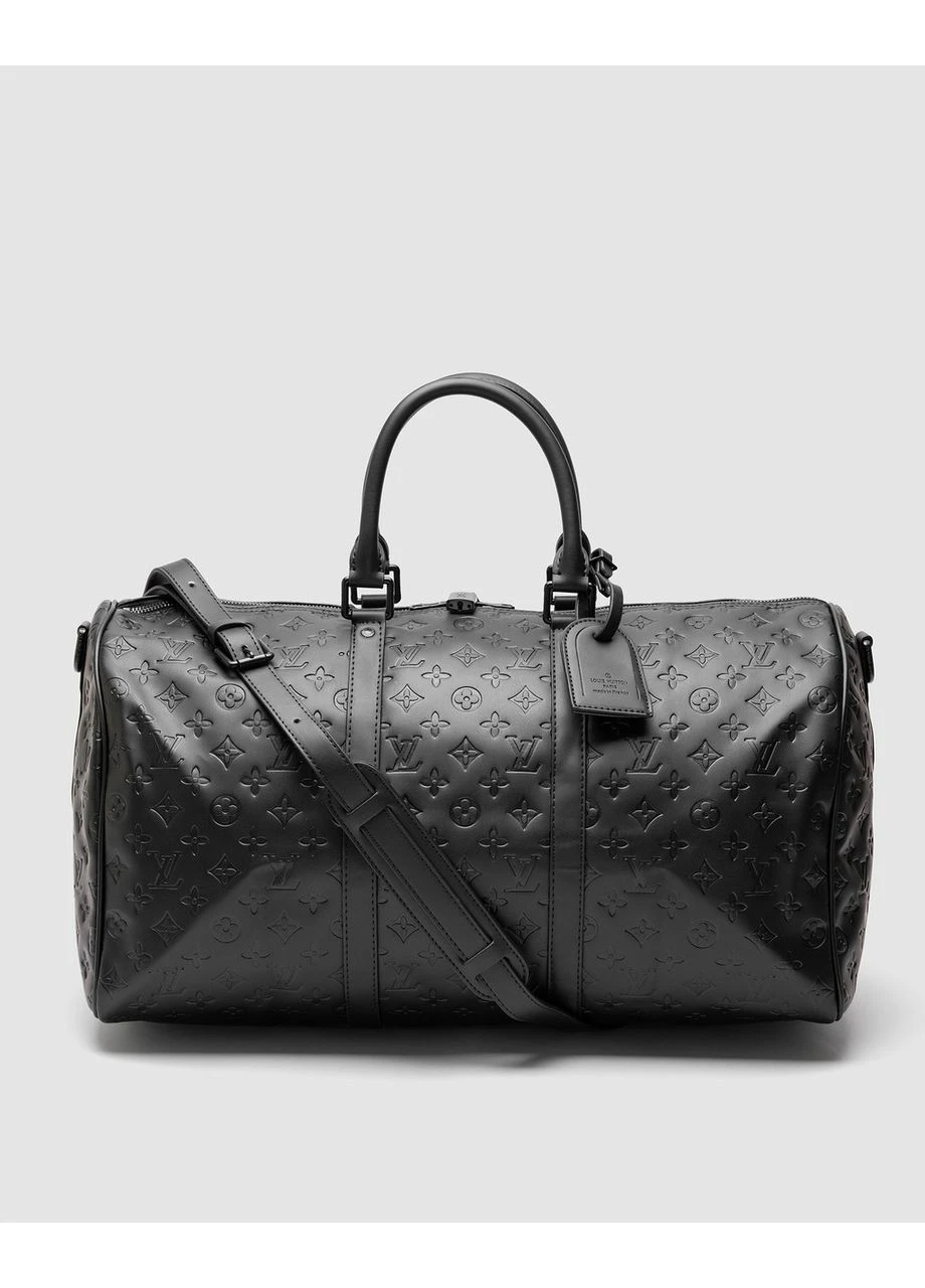 Сумка Louis Vuitton Keepall Bandouliere 50 Monogram Shadow Black in Embossed Leather Луї Віттон (377507443)