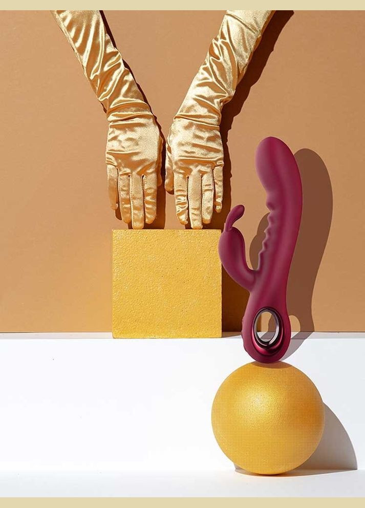 Вібратор кролик рельєфний Dream Toys Glam Rabbit Vibe, червоний Dreamtoys (299008193)