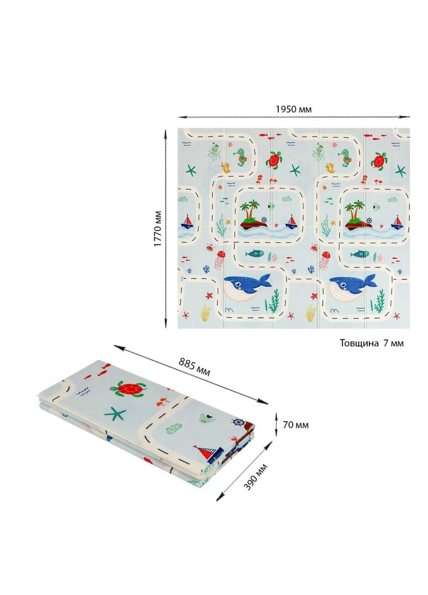Дитячий складний термокилимок 177см х 195см х 7мм SW-00003036 Sticker Wall (389576889)