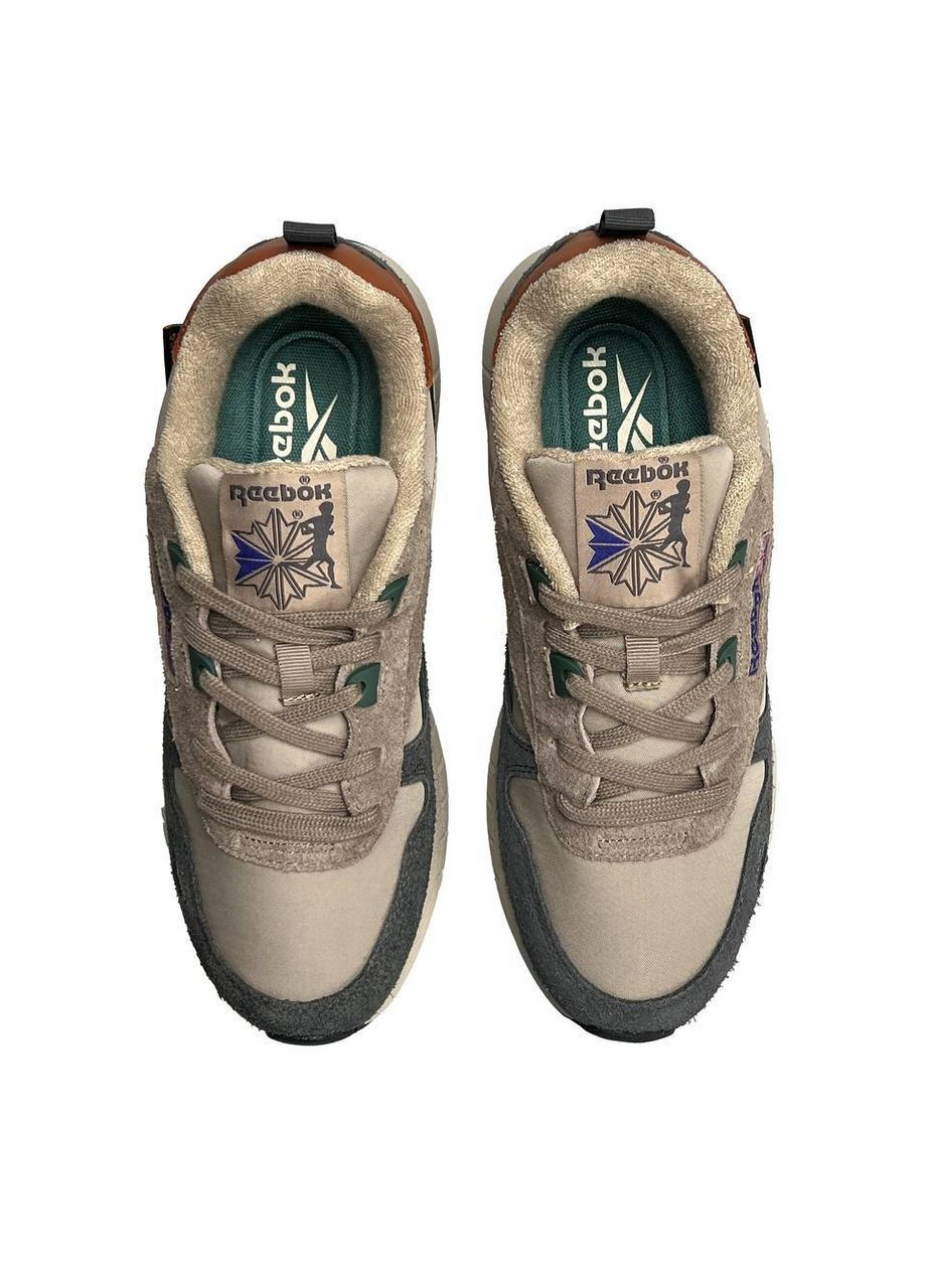 Комбіновані Осінні кросівки чоловічі reebok No Brand Classic Leather Hexalite Brown Grey Green