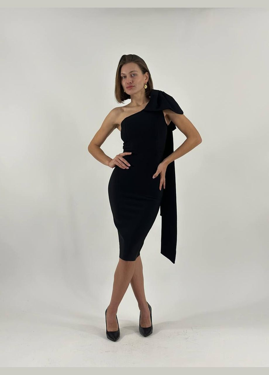 Чорна святковий, коктейльна, вечірня сукня F&P однотонна