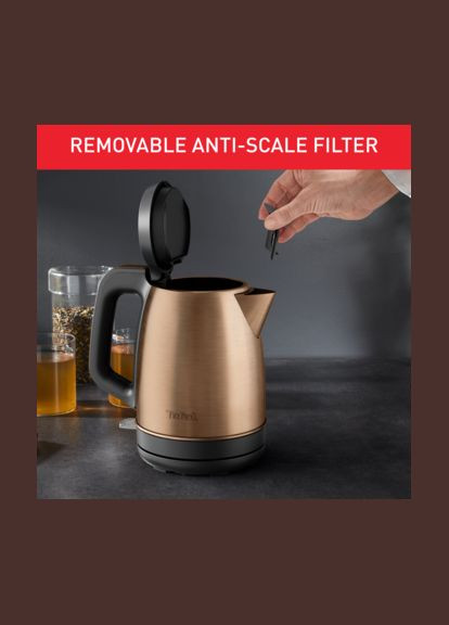 Електрочайник Coppertinto 1.7л, Strix, нержавіюча сталь, Tefal (314749118)