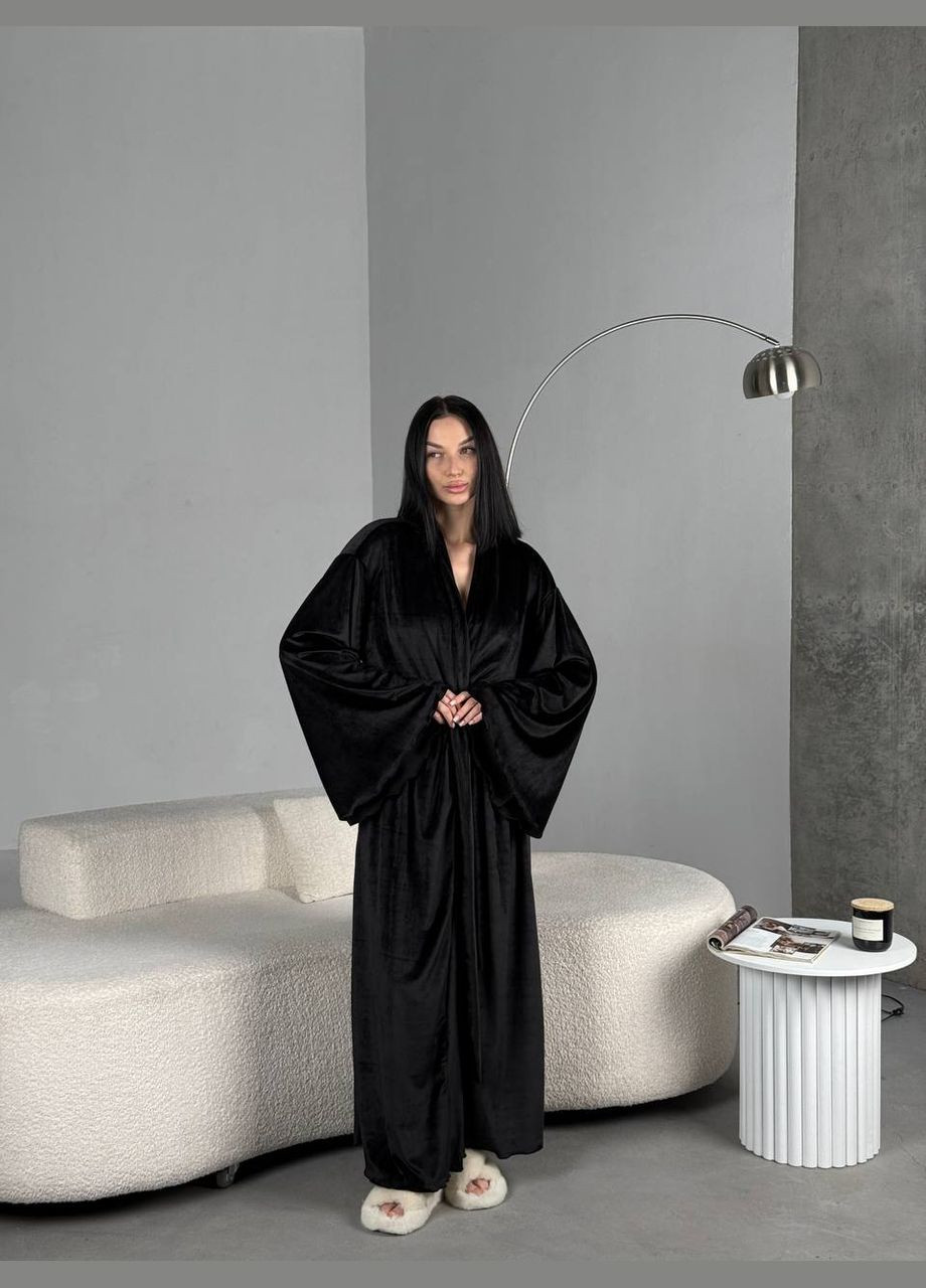 Женский черный халат No Brand (335076401)