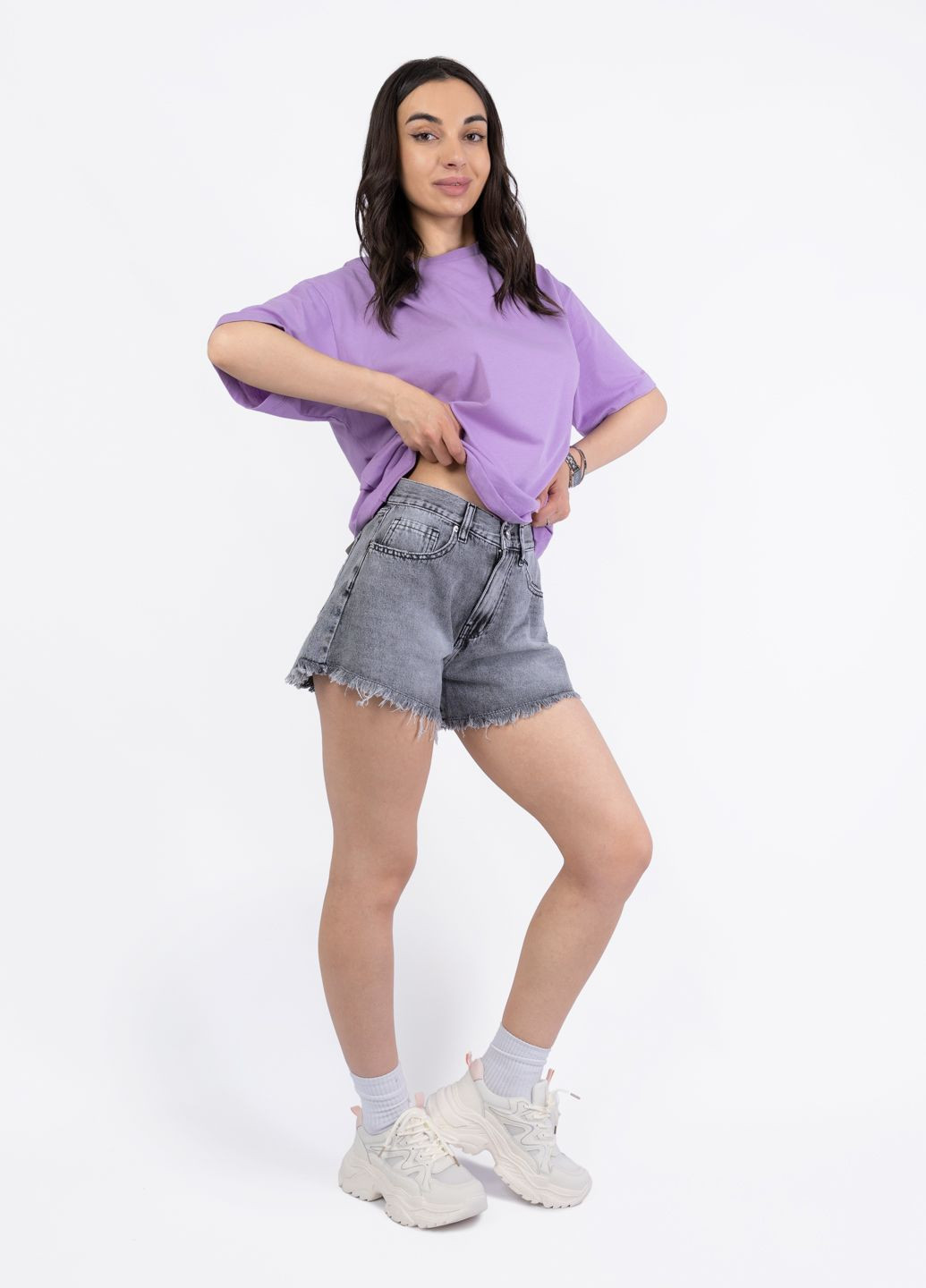 Шорты женские SX01-12 серые джинсовые 346125 Power (331737582)