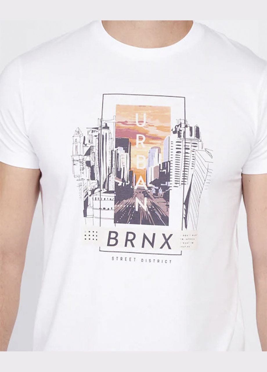 Біла футболка чоловіча з коротким рукавом TIMEOUT