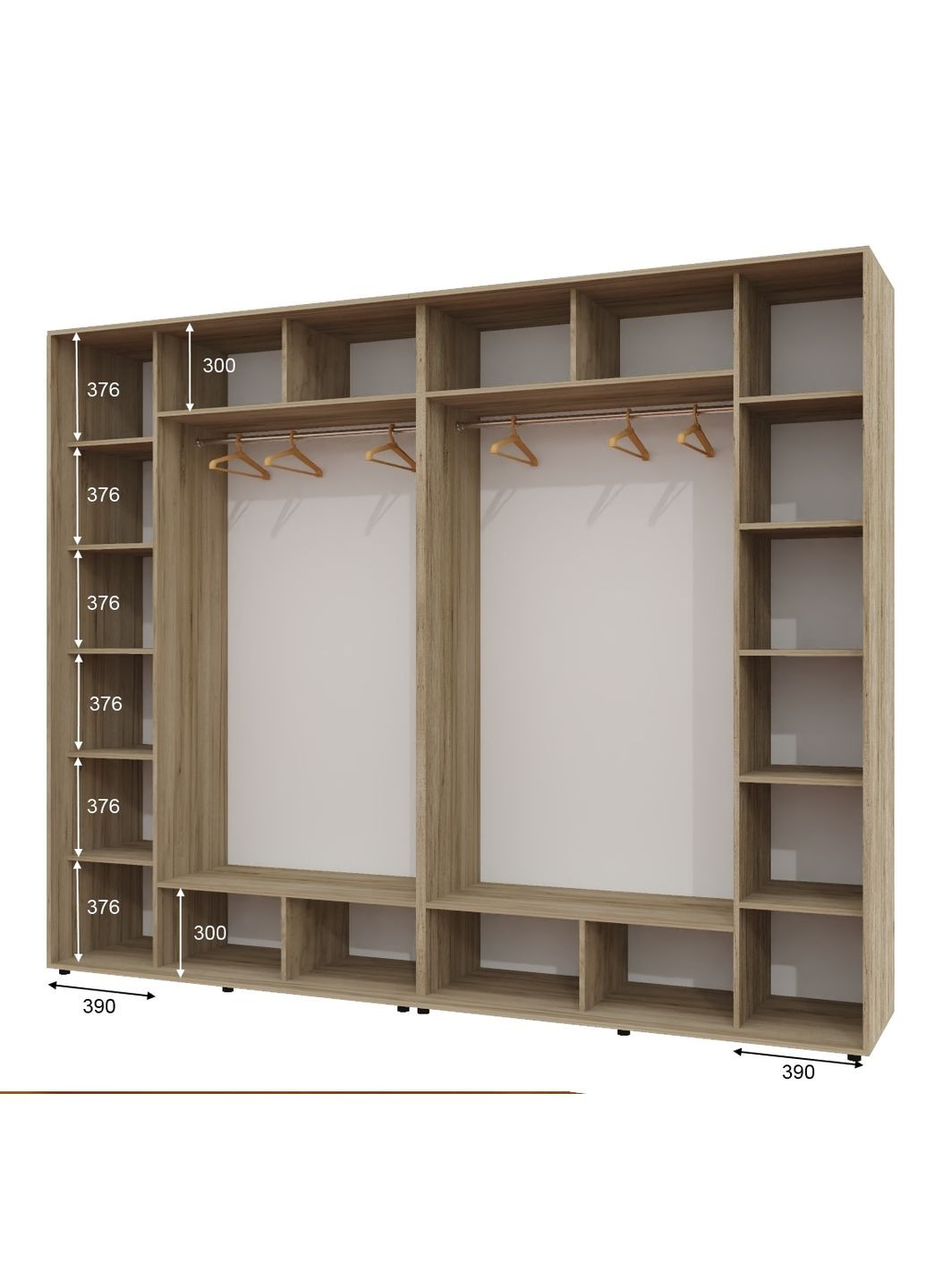 Шафа-купе чотиридверна 290*60*230 Дуб крафт сірий Дзеркало з піскострумним малюнком Алекса (360478686)