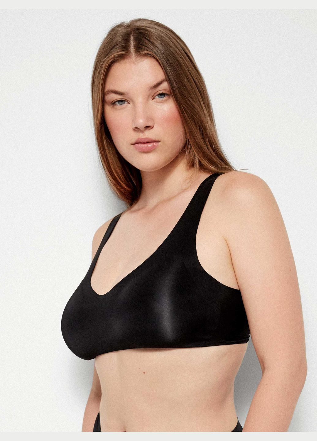 Чёрный бюстгальтер со съемными вкладышами без косточек xxl black (черный) (арт 10026t) Gisela