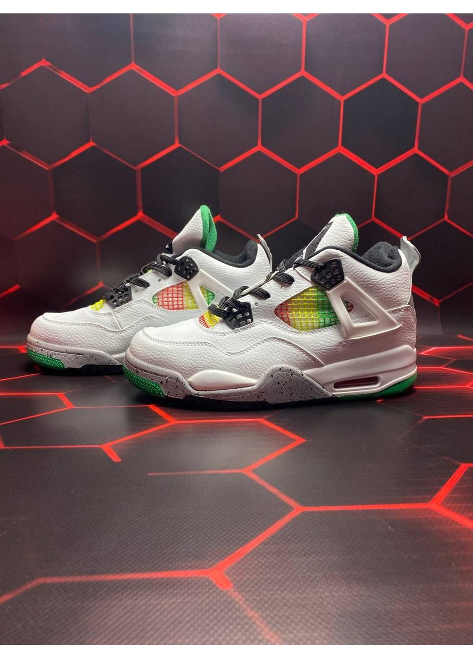 КРОССОВКИ ЖЕНСКИЕ NIKE AIR JORDAN 4 RETRO LUCID GREEN RASTA НАЙК АИР ДЖОРДАН No Brand серые демисезоны (367168724)